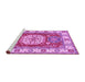 Sideview of Machine Washable Geometric Purple Traditional Area Rugs, wshtr737pur