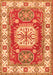 Geometric Orange Traditional Rug, tr737org