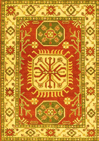 Geometric Yellow Traditional Rug, tr737yw