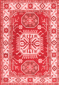 Geometric Red Traditional Rug, tr737red