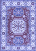 Machine Washable Geometric Blue Traditional Rug, wshtr737blu
