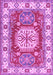 Machine Washable Geometric Purple Traditional Area Rugs, wshtr737pur