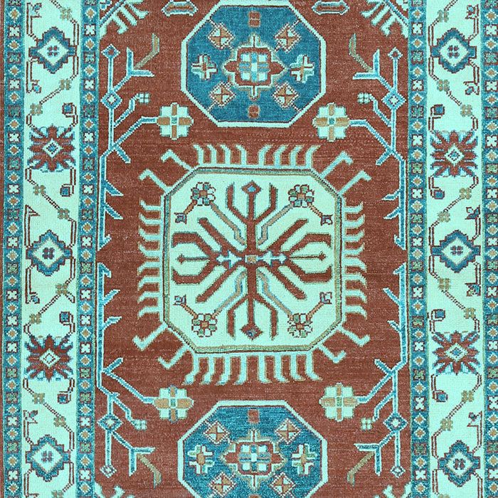 Machine Washable Geometric Light Blue Traditional Rug, wshtr737lblu