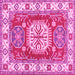 Square Geometric Pink Traditional Rug, tr737pnk