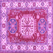 Square Geometric Purple Traditional Rug, tr737pur