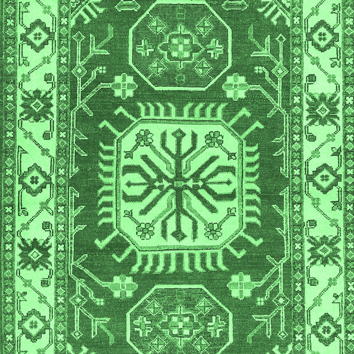Machine Washable Geometric Emerald Green Traditional Area Rugs, wshtr737emgrn