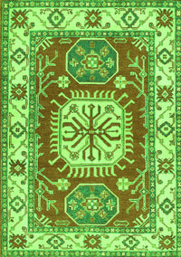 Geometric Green Traditional Rug, tr737grn