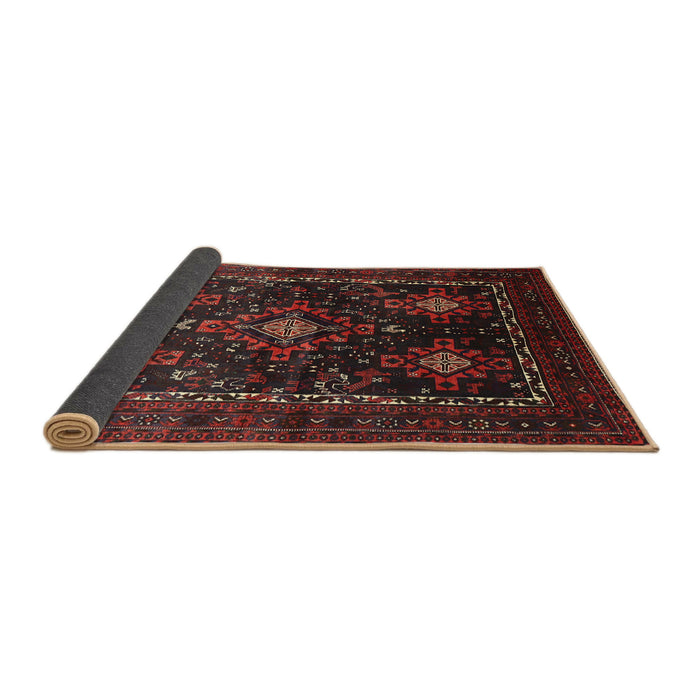 Sideview of Traditional Reddish Brown Persian Rug, tr738