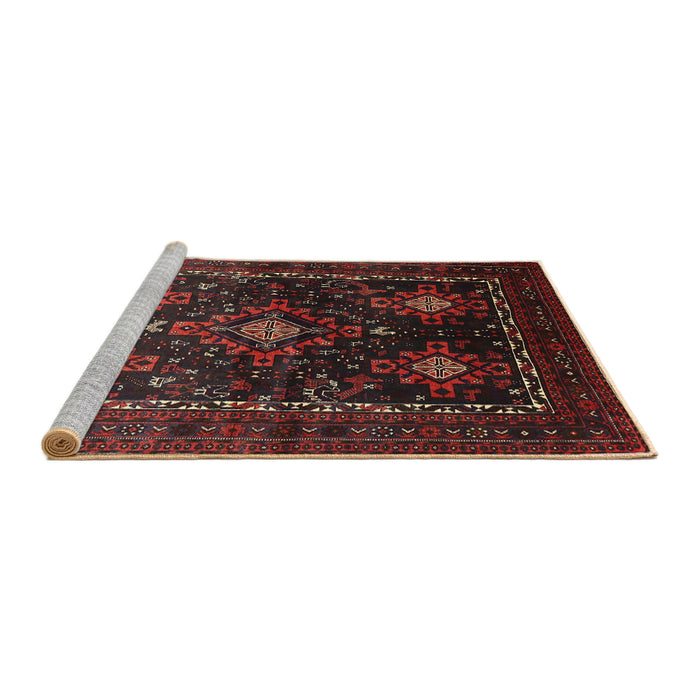 Sideview of Machine Washable Traditional Sepia Brown Rug, wshtr738