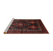 Sideview of Machine Washable Traditional Sepia Brown Rug, wshtr738