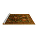 Sideview of Machine Washable Persian Yellow Traditional Rug, wshtr738yw