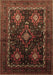 Machine Washable Persian Brown Traditional Rug, wshtr738brn