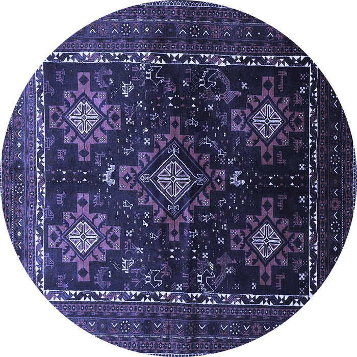 Round Persian Blue Traditional Rug, tr738blu
