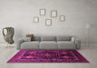 Machine Washable Persian Pink Traditional Rug in a Living Room, wshtr738pnk