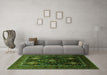 Machine Washable Persian Green Traditional Area Rugs in a Living Room,, wshtr738grn