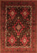 Serging Thickness of Machine Washable Persian Orange Traditional Area Rugs, wshtr738org