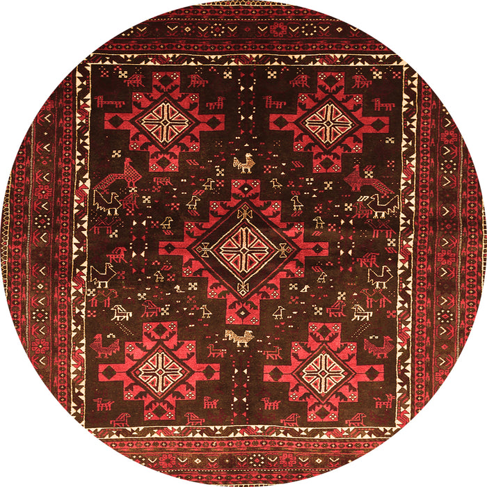 Square Persian Orange Traditional Rug, tr738org