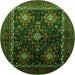 Machine Washable Persian Green Traditional Area Rugs, wshtr738grn