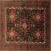 Square Machine Washable Persian Brown Traditional Rug, wshtr738brn