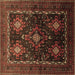 Square Persian Brown Traditional Rug, tr738brn