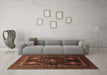 Machine Washable Persian Brown Traditional Rug in a Living Room,, wshtr738brn