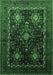 Machine Washable Persian Emerald Green Traditional Area Rugs, wshtr738emgrn