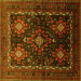 Square Persian Yellow Traditional Rug, tr738yw