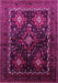 Machine Washable Persian Pink Traditional Rug, wshtr738pnk