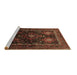 Sideview of Machine Washable Persian Brown Traditional Rug, wshtr738brn