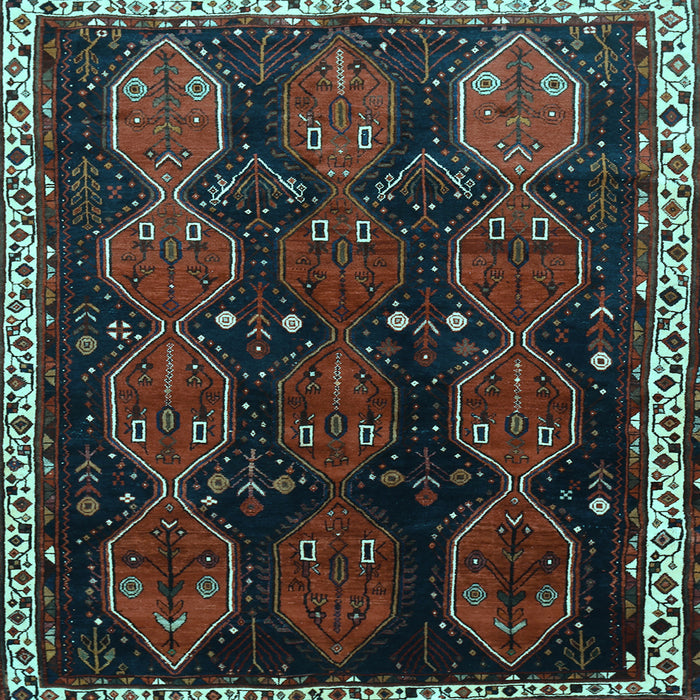 Square Machine Washable Persian Light Blue Traditional Rug, wshtr739lblu