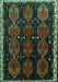 Machine Washable Persian Turquoise Traditional Area Rugs, wshtr739turq