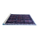 Sideview of Machine Washable Persian Blue Traditional Rug, wshtr739blu