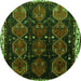 Square Persian Green Traditional Rug, tr739grn