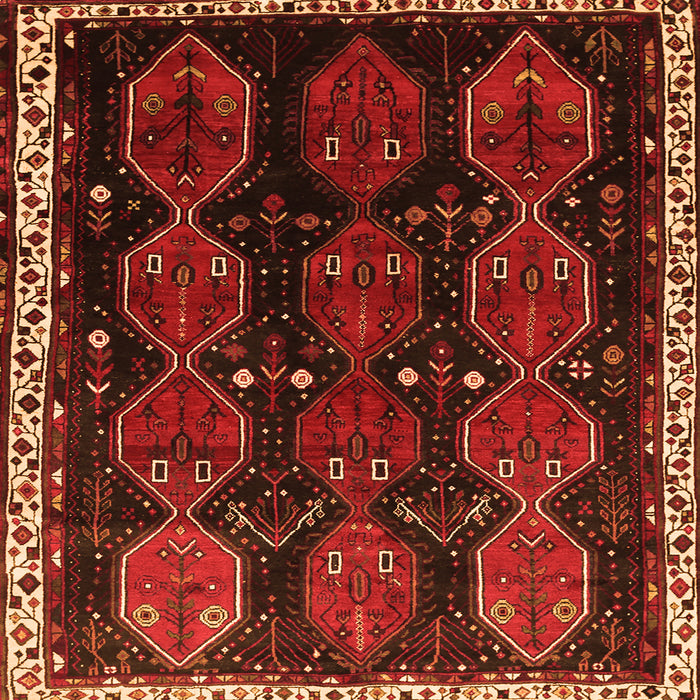 Serging Thickness of Persian Orange Traditional Rug, tr739org