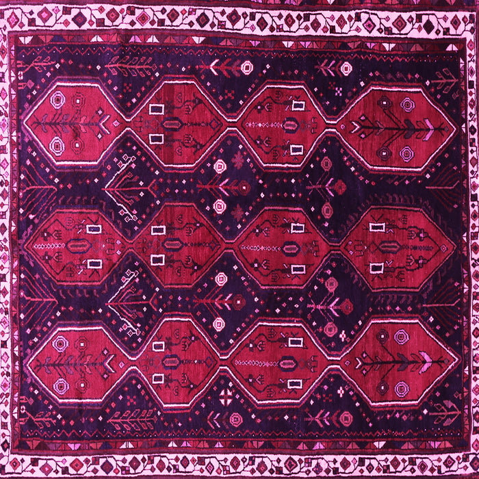 Square Machine Washable Persian Pink Traditional Rug, wshtr739pnk