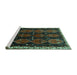 Sideview of Machine Washable Persian Turquoise Traditional Area Rugs, wshtr739turq