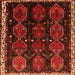 Round Machine Washable Persian Orange Traditional Area Rugs, wshtr739org