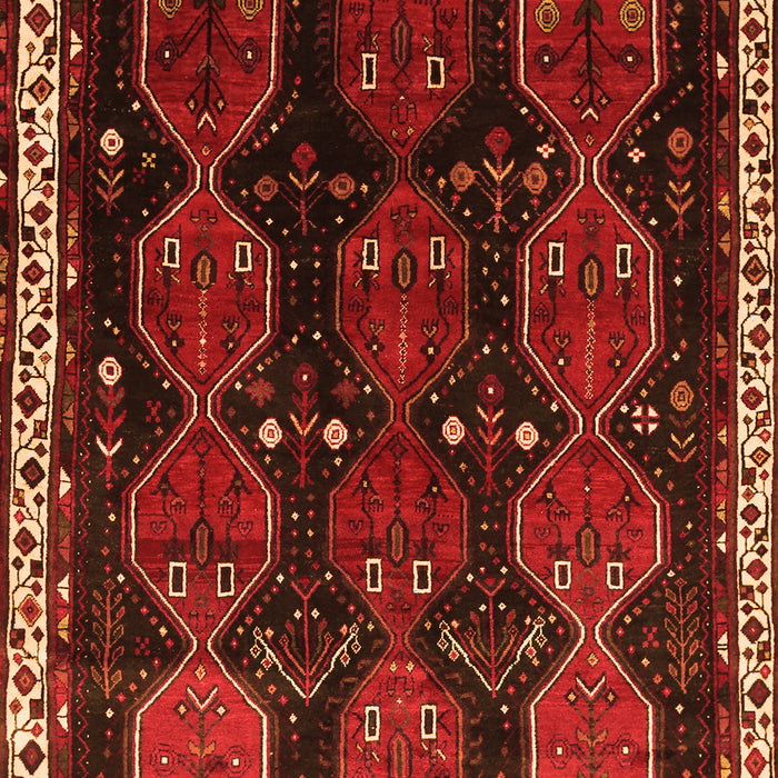 Serging Thickness of Machine Washable Persian Orange Traditional Area Rugs, wshtr739org