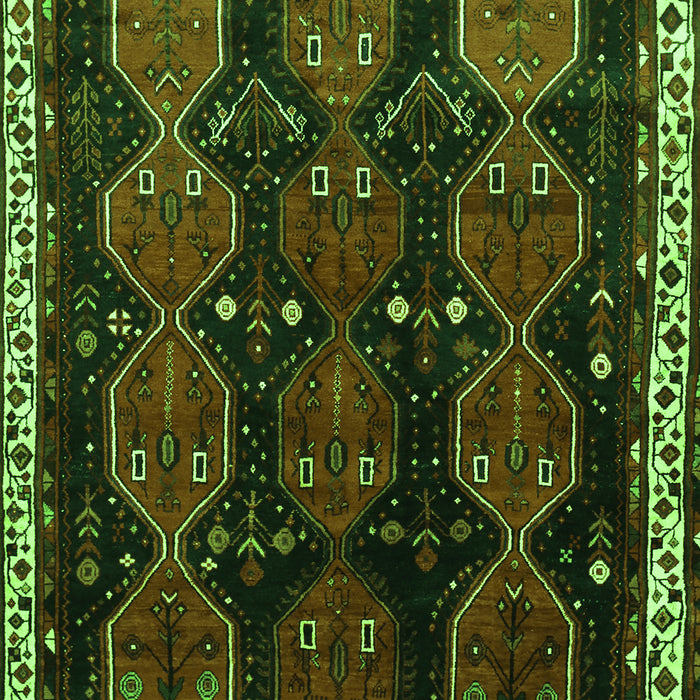 Serging Thickness of Machine Washable Persian Green Traditional Area Rugs, wshtr739grn