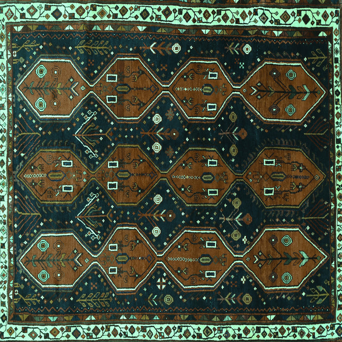 Square Persian Turquoise Traditional Rug, tr739turq