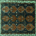 Square Persian Turquoise Traditional Rug, tr739turq