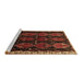 Sideview of Machine Washable Persian Brown Traditional Rug, wshtr739brn