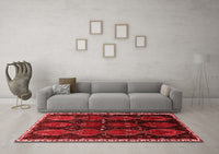 Machine Washable Persian Red Traditional Rug, wshtr739red