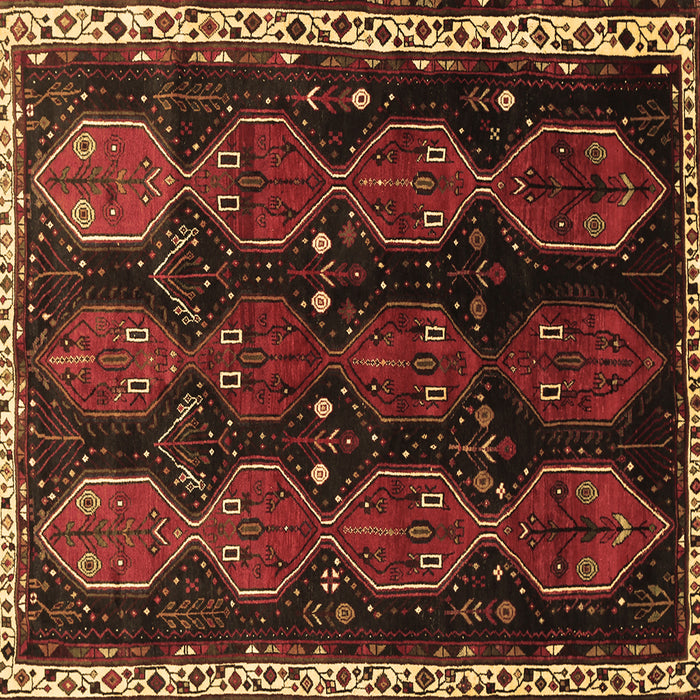 Square Machine Washable Persian Brown Traditional Rug, wshtr739brn