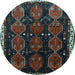 Round Persian Light Blue Traditional Rug, tr739lblu