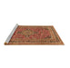 Sideview of Machine Washable Medallion Brown Traditional Rug, wshtr73brn