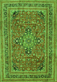 Medallion Green Traditional Rug, tr73grn