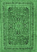 Machine Washable Medallion Emerald Green Traditional Area Rugs, wshtr73emgrn