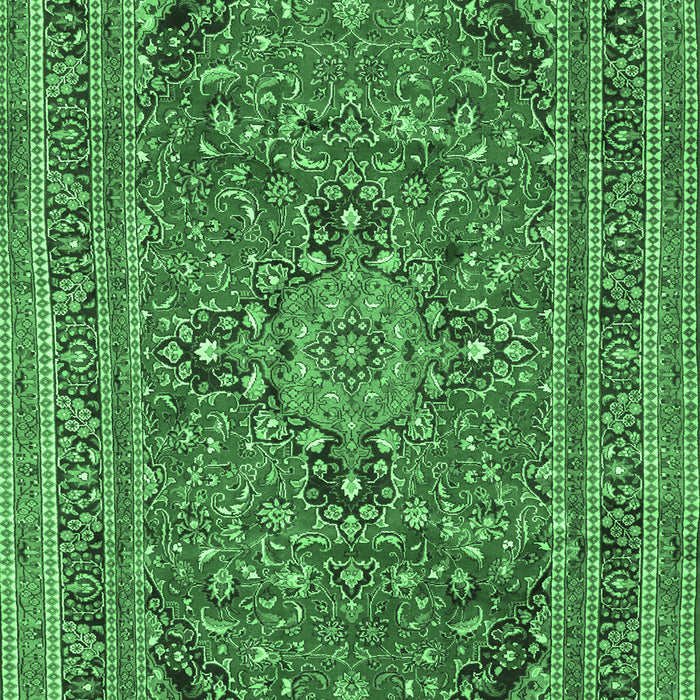 Machine Washable Medallion Emerald Green Traditional Area Rugs, wshtr73emgrn