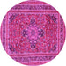 Round Medallion Pink Traditional Rug, tr73pnk